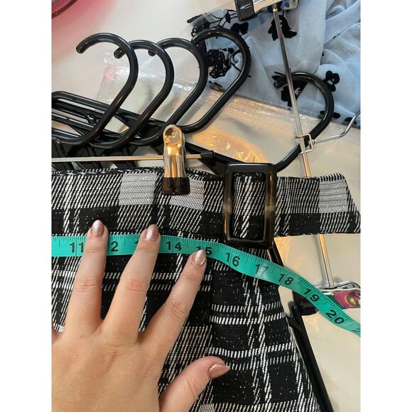 Women's plaid Mini Skirt Black + white | Medium / Large - Picture 4 of 6